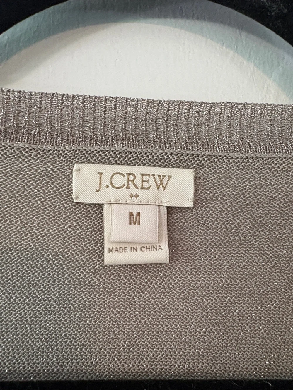 J. Crew Shimmery Gray V-Neck Sweater
